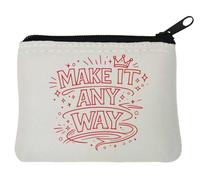 Inspirational Hand Lettering Design Neoprene Coin Purse Pouch 10x11cm White
