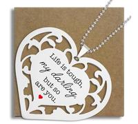 Inspirational Heart Ornament, “Life is Tough, My Darling, But So are You” Motivational Gift for Girl, Teens, Daughter, Friends Strength Reminder Ornament for Birthday, Graduation S2X36