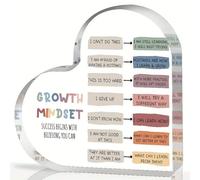 Inspirational Heart-Shaped Acrylic Standing Plaque: Elegant Motivational Decor for Home, Office, or Gift, Inspiring Positive Energy, Confidence, and a Growth Mindset