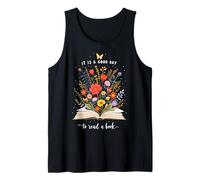 Inspirational It is A Good Time to Read Book Lover Floral Tank Top