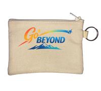 Inspirational Journey Beyond Limits Key Chain Coin Purse Beige