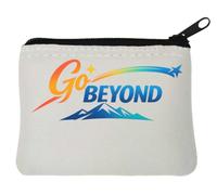 Inspirational Journey Beyond Limits Neoprene Coin Purse Pouch 10x11cm White