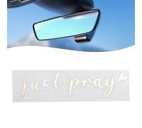Inspirational Just Pray Safe Driving Sticker for Auto Rearview Mirror, Vinyl Decal Designed for Long Term Outdoor Use on Vehicles (White)