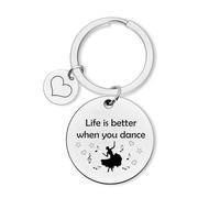 Inspirational Keychain for Dancer Dance Lover Gift for Women Girls Dancing Gift for Girl Teacher Jewelry Encouragement Gifts for Dancer Friends Daughter Recitals Dance Teams Gifts