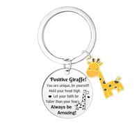 Inspirational Keyring for Women Men Emotional Support Giraffe Gifts Positive Giraffe Gifts for Giraffes Lover Animal Lover Motivational Encouragement Present Cheer Up Gift for Friends Birthday Present
