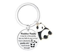 Inspirational Keyring for Women Men Emotional Support Panda Gifts Positive Panda Gifts for Pandas Lover Animal Lover Motivational Encouragement Present Cheer Up Gift for Friends Birthday Present
