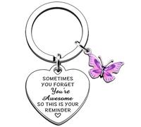 Inspirational light purple butterfly Keyring Gifts for Women Encouragement Keyring Inspirational Quote Keychain For Women Girls Family Friends Stay Strong Gifts Graduation Birthday Chritsmas