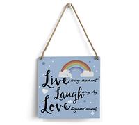 Inspirational Live Laugh Love Wooden Sign Home Office Wall Decor 5 X 5 Inch Live Every Moment Laugh Every Day Wood Rustic Hanging Sign