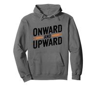 Inspirational Motivational, Onward and Upward Distressed Pullover Hoodie