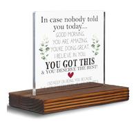 Inspirational Motivational Positive You Are Amazing Quote Clear Desk Decorative Sign, You Got This and Deserve the Best Affirmation Sign Gift for Coworker Friends Family Kids EC101
