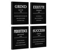 Inspirational Office Canvas Wall Art with Wooden Frames,Motivational Wall Decor for Office,Positive Affirmations Quotes Wall Art for Living Room,Sayings for Wall Decor,8” x10” x4 PCS (Wood Frames)