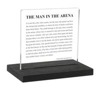 Inspirational Office Decor Sign for Cubicle Decor or Desk Decorations, the Man in the Arena Office Desk Décor for Home Office, Motivational Office Gifts for Men Coworker Employee Friend, DSF80