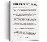 Inspirational Our Deepest Fear Poem Canvas Painting Framed Wall Art Decor for Home Office, Motivational Quote Canvas Poster Print Decorative Gift