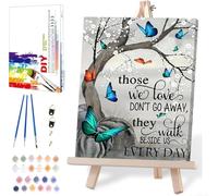 Inspirational Paint by Numbers for Adults with Framed Canvas-with Wooden Easel,Paint by Number on Framed Canvas,DIY Acrylic Oil Painting Kits with Brushes Nice Gift Box for Home Wall Decor(12x16 Inch)