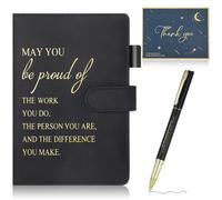 Inspirational Personalised Notebook, PU Leather Notebook and Pen Set, Journals for Women Men, Employee Appreciation Gift, New Job Congratulations Gifts for Employee Volunteer Teacher Coworker Nurse