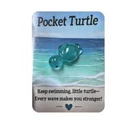Inspirational Pockets Hug Gift, 9x16cm Turtle Animal Keepsake, Heart Felt Greeting Card, Thinking of You, Long Distance, Stressed Relief, Mental Health