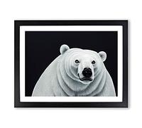 Inspirational Polar Bear BLK Framed Wall Art Print A2 Black