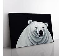 Inspirational Polar Bear Canvas Wall Art Print Ready to Hang, Framed Picture for Living Room Bedroom Home Office Décor, 76x50 cm (30x20 Inch)