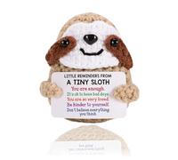 Inspirational Positive Crochet Sloth, Emotional Support, Funny Sloth with Positive Affirmations Cards, Active Gifts for Women, Knitted Sloths Inspirational Gifts for Women Birthday Graduation (A)