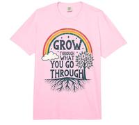 Inspirational Positive Quote Retro Rainbow Personal Growth Comfort Colors Adult Heavyweight T-Shirt