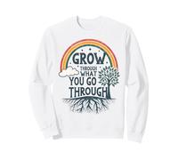 Inspirational Positive Quote Retro Rainbow Personal Growth Sweatshirt