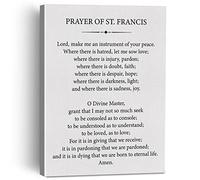 Inspirational Prayer of St. Francis Canvas Painting Framed Wall Art Decor for Home Office Bedroom, Bible Verse Quote Canvas Poster Scripture Print Gifts