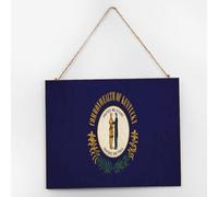 Inspirational Primitive Decor Wood Sign Kentucky State Flag Positive Wall Art Wood Plaque Sign 10x12 Inch Patriotic USA Map Sports Fans Wooden Hanging Signs Home Decor for Bathroom Cottage