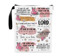 Inspirational Quote Book Sleeve, Waterproof Book Covers with Zipper and Front Pocket, Colorful Bookish Gift for Women Classmate and Friend, 29.5 × 21 cm / 11.61 × 8.27 in
