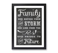 Inspirational Quote Family Modern Typography Framed Print | A2 Black Framed Wall Art | Ready to Hang | Modern Positive Affirmations Picture | Living Room Bedroom Lounge Office
