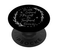 Inspirational Quote Floral Bible Quote Do Not Be Conformed PopSockets Adhesive PopGrip