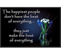 Inspirational Quote Fridge Magnet Birthday or Christmas Gift - The Happiest People