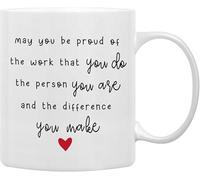 Inspirational Quote May You Be Proud of The Work That You Do Coffee Mug Drinking Cups Coworker Retirement Goodbye Farewell Gifts Office Affirmation Gifts Double Side Printed Ceramic Mug Cup 11 Ounce