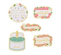 Inspirational Quote Metal Pin - Floral Letter Brooch