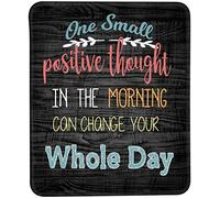 Inspirational Quote Mouse Pad, Stitched Edge Mouse Pad with One Small Positive Thought in The Morning Can Change Your Whole Day Quote Pattern