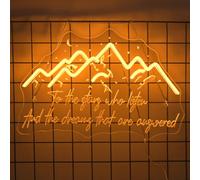 Inspirational Quote Neon Light Sign - "To the Stars Who Listen and the Dreams That Are Answered" - 16.5"x11" USB Powered Dimmable LED Wall Decor for Book Fans, Home, Office, Bedroom, or Living Room