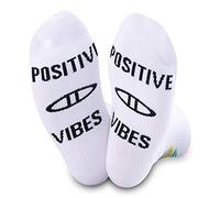 Inspirational Quote Socks Infertility Gifts for Women Positive Vibes IVF Encouragement Gift Support Gift (Positive Vibes)