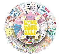 Inspirational Quote Sticker Pack, Waterproof Self-Care Stickers for Bullet Journals Laptops Water Bottles, Positive Affirmation Vinyl Decals for Teens Students Adults(50 Pcs)