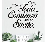 Inspirational Quote Wall Sticker - 'Everything Begins with a Dream,' Motivational Vinyl Wall Decal with Seagull Design, Self-Adhesive Wall Art for Living Room, Bedroom, Office