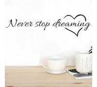 Inspirational Quote Wall Stickers Never Stop Dreaming Removable Positive Saying Wall Lettering Vinyl Decals Motivational Wallpaper Art Home Decor for Living Bedroom Kitchen