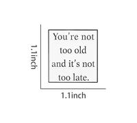 "Inspirational Quote 'You're Not Too Old and It’s Not Too Late' Brooch | Motivational Lapel Pin | Modern Minimalist Design | Alloy Metal Badge for Clothing & Accessories