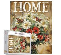 Inspirational Quotes Art 1000 Piece Jigsaw Puzzles for Adults White Daisy Painting Jigsaw Puzzle Tropical Flowers Puzzles for Challenging Family Activity Butterfly Pictures DIY Puzzle Home Wall Decor