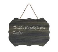 Inspirational Quotes Bible Verse Wooden Sign,Isaiah 6:3 The Whole Earth Is Full of His Glory Farmhouse Wood Sign Wall Art Hanging Craft Plaque for Office Door Wall Home Decor 6x10in