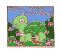 Inspirational Quotes Brooch Small Steps Still Count Encouragement Quotes Brooch Badge Turtle Shape Hard Enamel Pin Fun Inspirational Stories Memorial Metal Badge Campus Event Favours