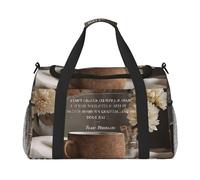 (Inspirational Quotes) Durable Twill Travel Tote Bag Large Capacity Handheld & Crossbody Bag for Weekend Trips,Sports,and Outdoor Activities
