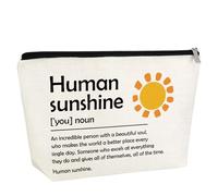 Inspirational Quotes Gift for Women Makeup Bag Human Sunshine Definition Gift Appreciation Present for Teacher Friends Coworkers Doctor Nurse Cosmetic Bag Travel Pouch Christmas Birthday