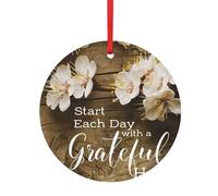 Inspirational Quotes Print Christmas Tree Hanging Ornament, Double-Sided Aluminum Round Pendant For Xmas Tree And Holiday