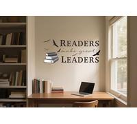 Inspirational Quotes Reading Wall Decals for Classroom, Readers Make Great Leaders Motivation Wall Stickers for School College Library Nursery Children’s Room