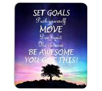 Inspirational Quotes Set Goals & Move & Be Awesome & You Got This Mouse Pads Smooth Mousepad Portable Mouse Mat For Laptop Work Computer 25X30Cm