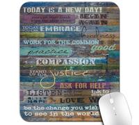 Inspirational Quotes Vintage Rustic Barn Wood Art Mouse Pad - Today is a New Day Motivational Quote Mouse Pads
