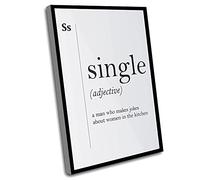 Inspirational Quotes Wall Art,Define Wall Decoration,Single Definition Gift For Him Dictionary Art Office Decor Minimalist Poster Single Man Gift Funny Definition Print Gift,12x16In UnFramed Wall Art